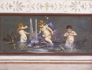 Particolari della sala degli Amorini